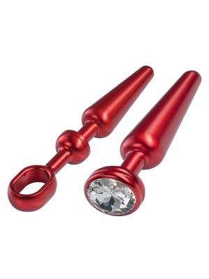 MALESATION Alu-Plug with handle & crystal medium, red - image 2
