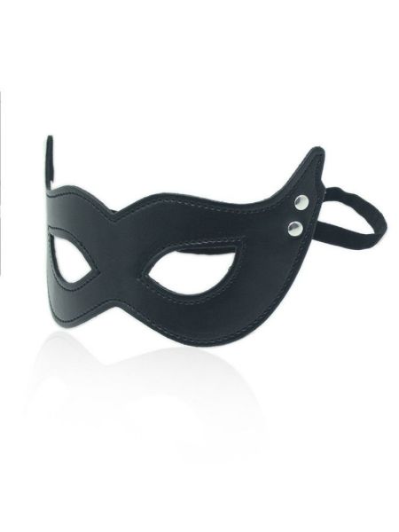 Maska skórzana BDSM Maschera mistery black - 2