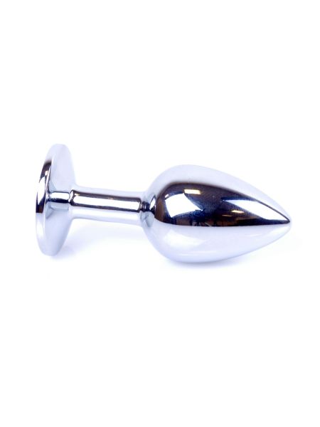 Metalowy korek analny stalowy plug kryształ 7cm - 4