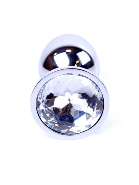 Metalowy korek analny stalowy plug kryształ 7cm - 2