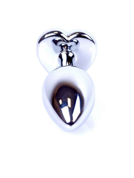 Metalowy plug analny korek kryształ serce 7cm - 3