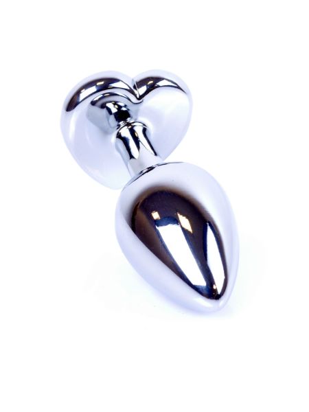 Metalowy plug analny korek kryształ serce 7cm - 5