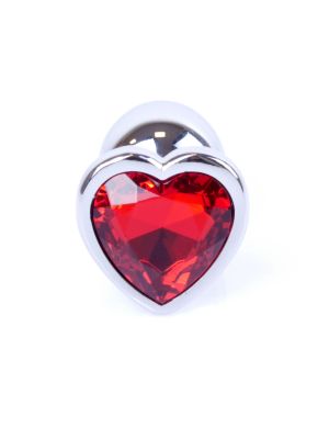 Metalowy plug analny korek kryształ serce 7cm