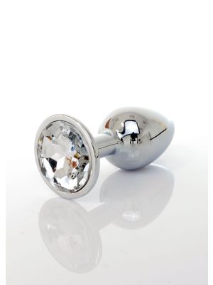 Metalowy stalowy sex korek analny z diamentem 7cm - image 2
