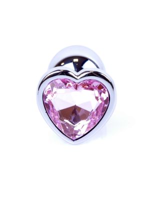 Ozdobny korek analny z sercem stalowy kryształ 7cm - image 2
