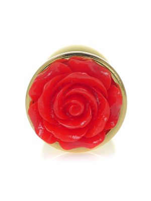 Korek analny czerwona róża zatyczka ze stali 7cm - image 2