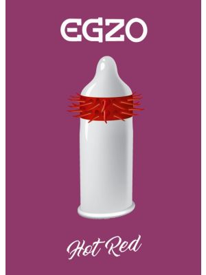 Prezerwatywa z wypustkami kolcami Egzo Hot Red - image 2