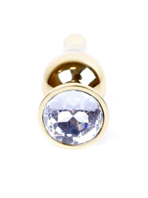 Stalowy korek analny złoty metalowy kryształ 9cm - image 2