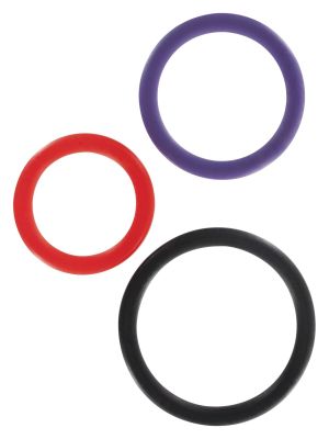 Zestaw 3 kolorowe silikonowe pierścienie na penisa - image 2
