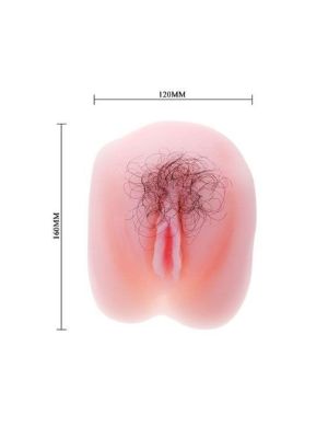 Sztuczna cipka masturbator włosy 2 dziury wibracje - image 2