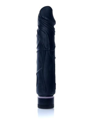Wibrator czarny z cyberskóry naturalny penis - image 2