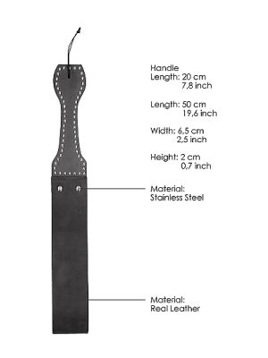 Wooden Handle Belt Whip Slapper Leather - Black - image 2