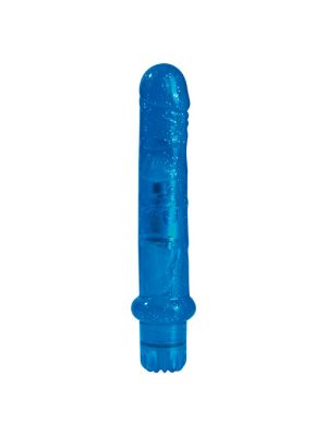 Żelowy wibrator z błyszczącego brokatu jak penis - image 2