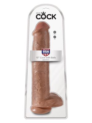 Duży żylasty realistyczny penis z przyssawką 38 cm - image 2
