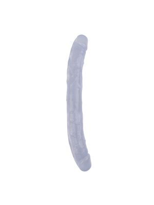 Białe podwójne żylaste dildo sex lesbijski 32,5 cm - image 2