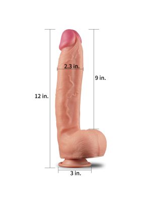 Grube realistyczne żylaste dildo przyssawka 30,5cm - image 2