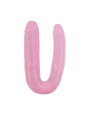 Wygięte różowe żylaste dildo sex lesbijski 22,5 cm - image 2