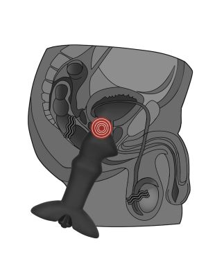 Stylowy i praktyczny czarny wibrator prostaty - image 2