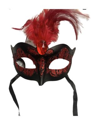 Maska wenecka BDSM przebranie fetysz sex czerwona