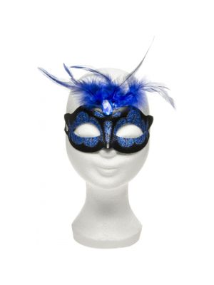 Maska wenecka BDSM przebranie fetysz sex niebieska - image 2