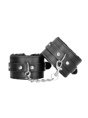 Plush Bonded Leather Hand Cuffs - With Adjustable Straps - image 2
