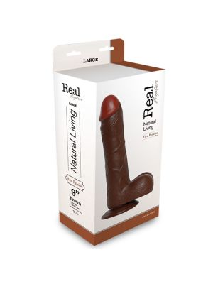 Ciemne brązowe dildo gruby penis z jądrami 25cm - image 2