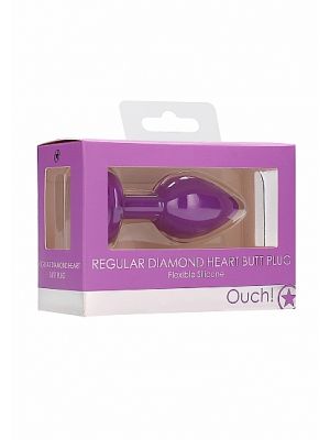 Diamond Heart Butt Plug - Regular - Purple - image 2