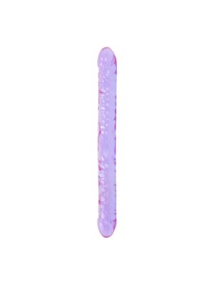 Podwójne fioletowe żelowe dildo miękkie 46 cm - image 2