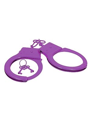 Kajdanki metalowe erotyczne bdsm bondage fioletowe - image 2