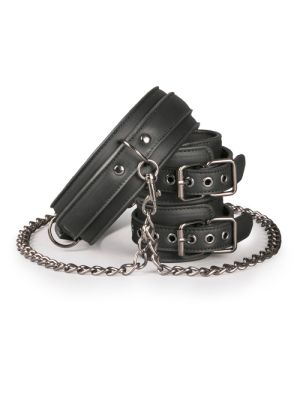 Kajdanki-Leather Collar With Handcuffs - image 2